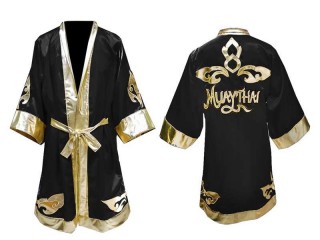 Personalised Kids Boxing Robe : Black Lai Thai