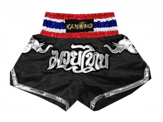 Kanong Elephant Muay Thai boxing Shorts Thailand : KNS-125-Black